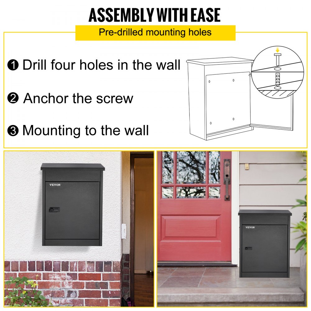 VV-PDB-SG35 - Durable Galvanized Steel Parcel Drop Box with Code Lock