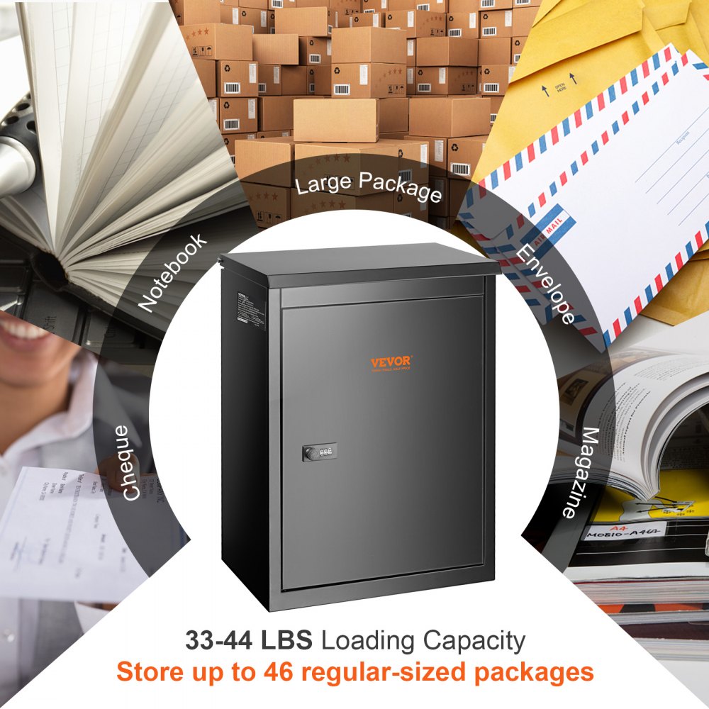 010890443372 - Secure Galvanized Steel Package Delivery Box with Coded Lock