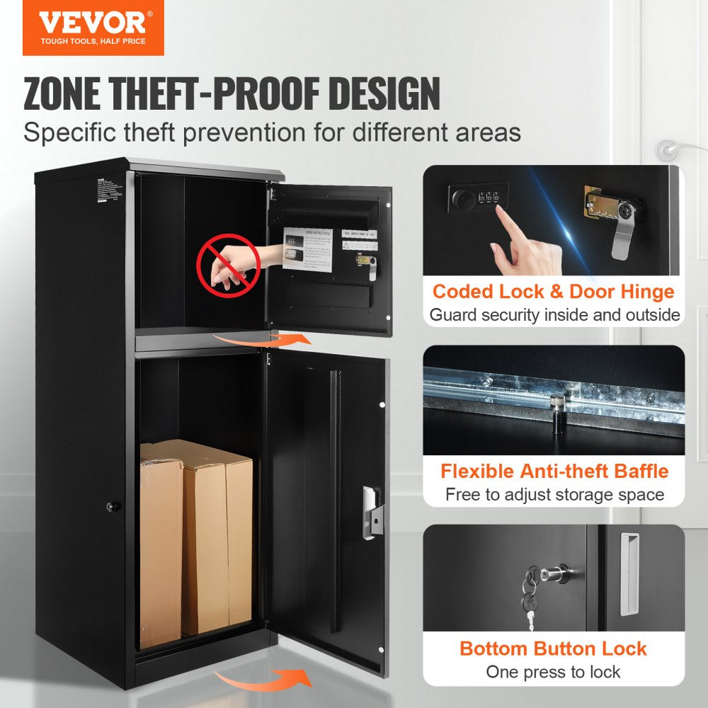 010937226974 - Secure 44" Galvanized Steel Package Delivery Box with Smart Lock