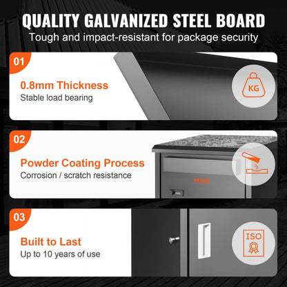 010937226974 - Secure 44" Galvanized Steel Package Delivery Box with Smart Lock