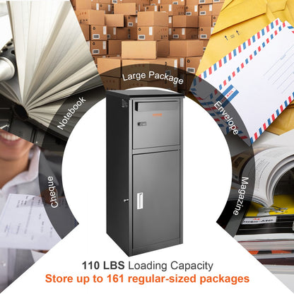 010937226974 - Secure 44" Galvanized Steel Package Delivery Box with Smart Lock