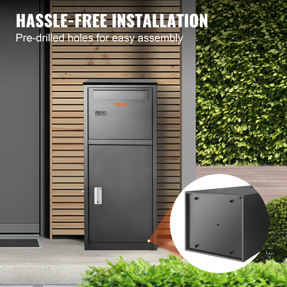 010937226974 - Secure 44" Galvanized Steel Package Delivery Box with Smart Lock