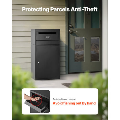 PB-266C - Galvanized Anti-Theft Outdoor Parcel Drop Box, 35.8 in Capacity