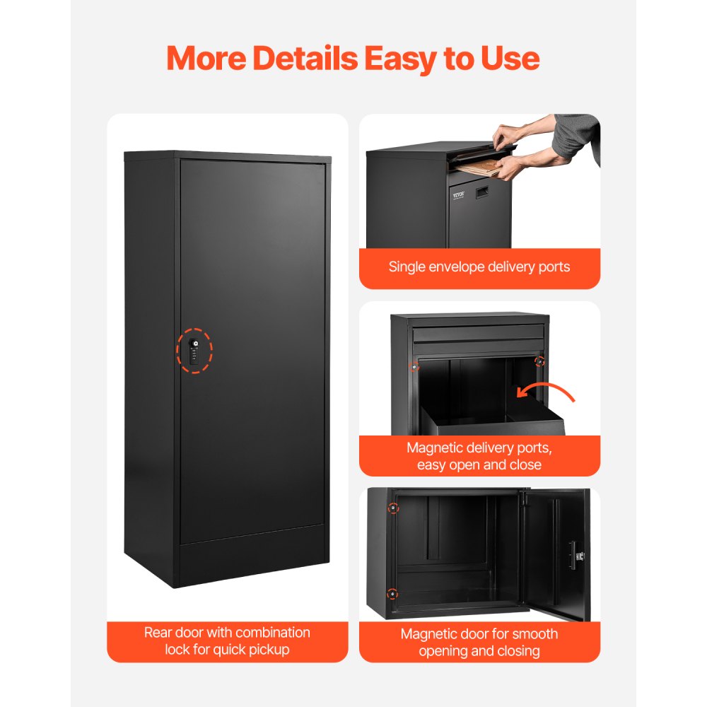 PB-16D - Waterproof Parcel Drop Box with Anti-Theft Feature, 47.2 in