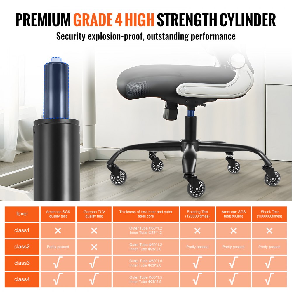 YS-07 - Durable 28" Chair Base with 4" Lift for Office & Gaming