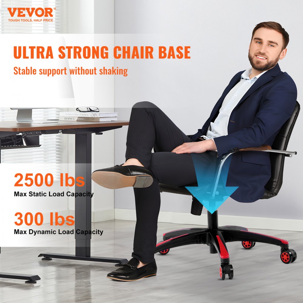 YS-04 - 28in VEVOR Office Chair Base Supports 2500 lbs with Smooth Casters