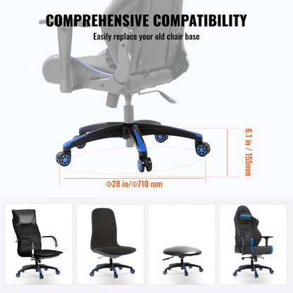 YS-06 - 28" VEVOR Office Chair Base, 2500 lbs Support, 360° Casters