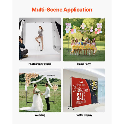 BJJ-JL7510 - Adjustable 3.1ft to 7ft Backdrop Stand, 10lbs Capacity