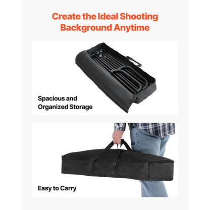 BJJ-JL7510 - Adjustable 3.1ft to 7ft Backdrop Stand, 10lbs Capacity