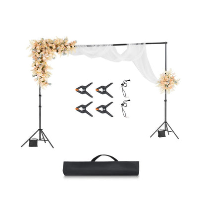 BJJ-1010 - Adjustable 10x10ft Backdrop Stand with Tripod Bases and Carrying Bag