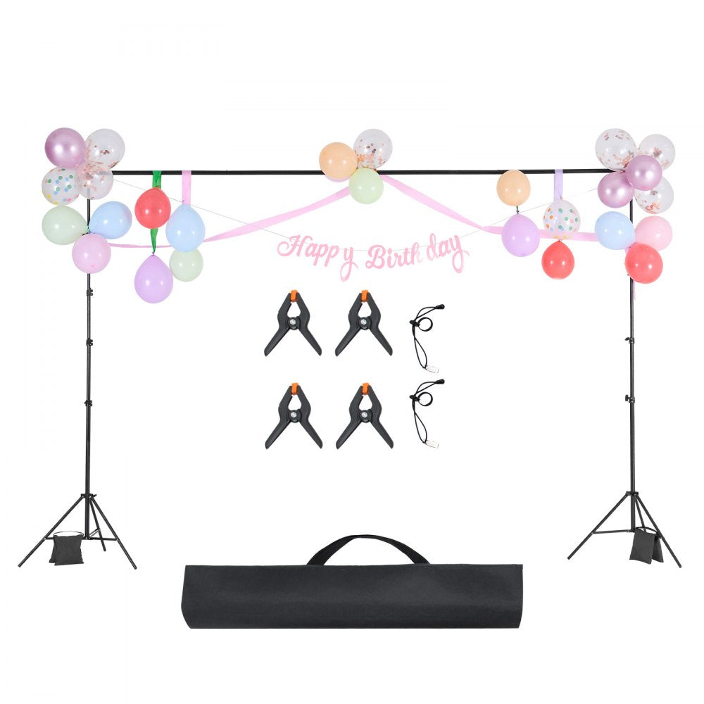 BJJ-1010 - Adjustable 10x10ft Backdrop Stand with Tripod Bases and Carrying Bag