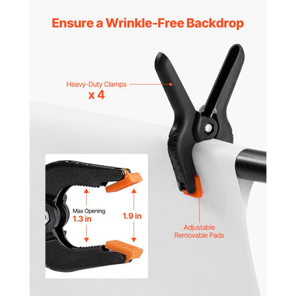 BJJ-6510 - Heavy-Duty 6.5x10 ft Backdrop Stand with Carry Bag