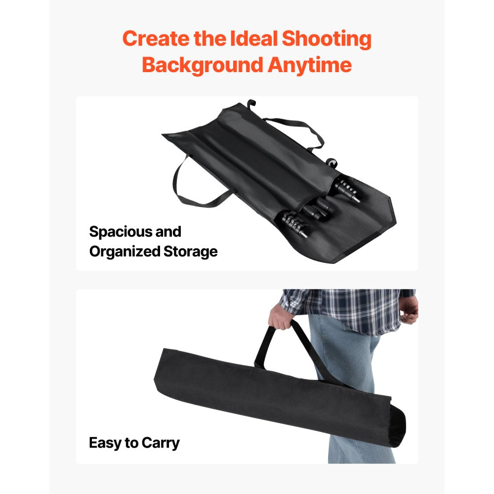 BJJ-0710 - Adjustable 7x10 ft Backdrop Stand with Steel Base and Tripod Stability