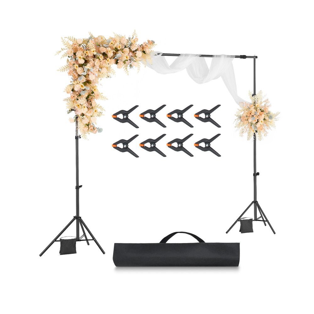 BJJ-0710 - Adjustable 7x10 ft Backdrop Stand with Steel Base and Tripod Stability