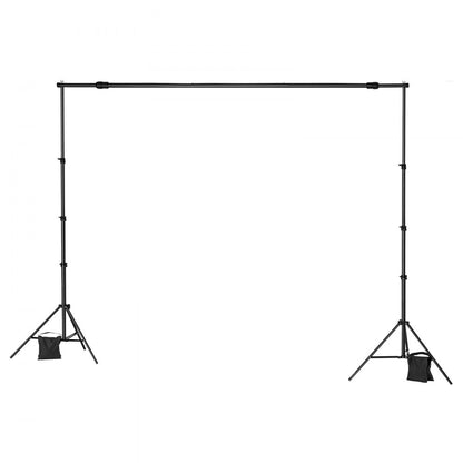 BJJ-0710 - Adjustable 7x10 ft Backdrop Stand with Steel Base and Tripod Stability