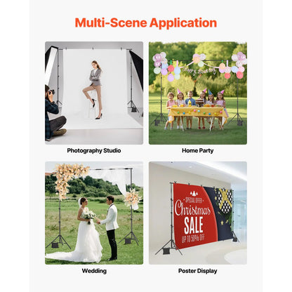 BJJ-8510 - Adjustable 8.5x10 ft Backdrop Stand with Tripod Base