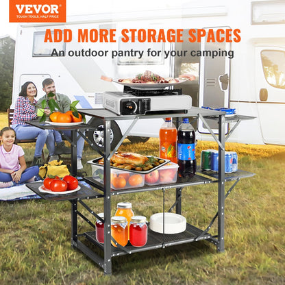 010449755615 - Lightweight Foldable Camping Kitchen Table with 88 lbs Capacity