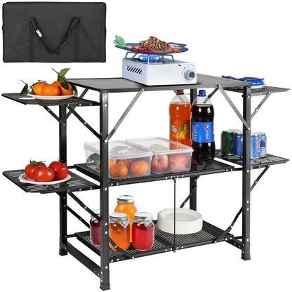 010449755615 - Lightweight Foldable Camping Kitchen Table with 88 lbs Capacity