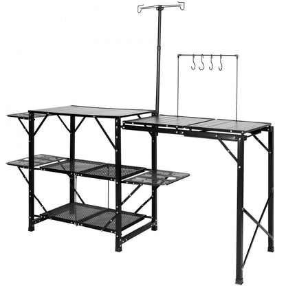 010861294713 - Portable Aluminum Camping Kitchen Table, 88 lbs Capacity, Easy Setup