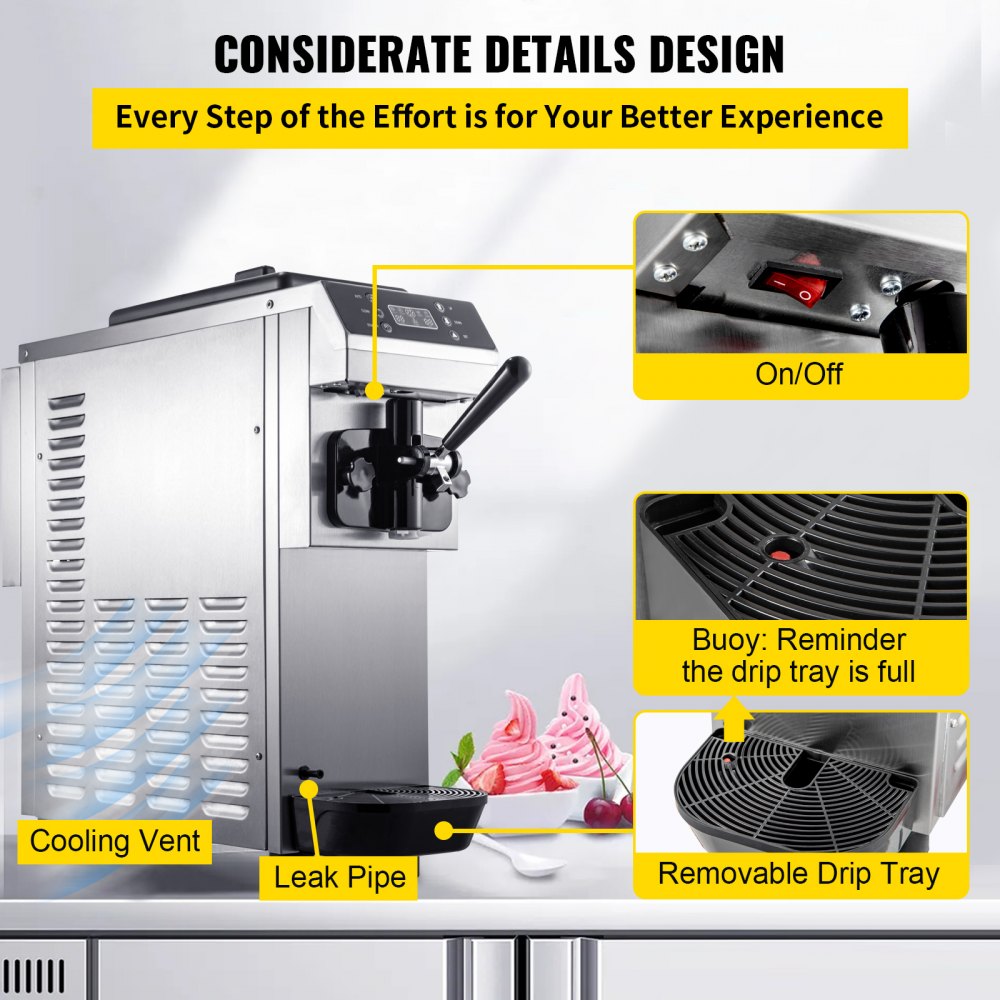 D200 - Compact 13L/H Soft Ice Cream Maker with LCD Control