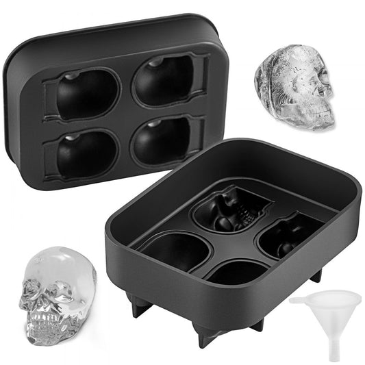 010323744830 - 4-Grid Skull Silicone Ice Cube Tray for Unique Drinks