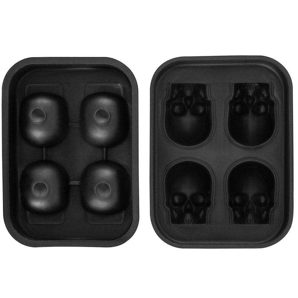010323744830 - 4-Grid Skull Silicone Ice Cube Tray for Unique Drinks