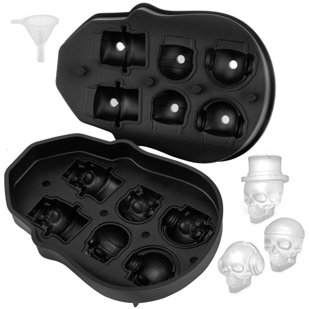 010948731104 - Skull Ice Cube Tray, Makes 6 Unique Ice Shapes