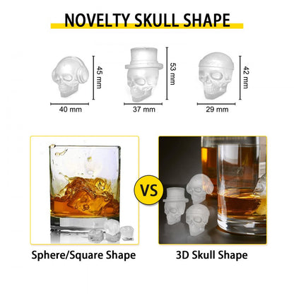 010948731104 - Skull Ice Cube Tray, Makes 6 Unique Ice Shapes