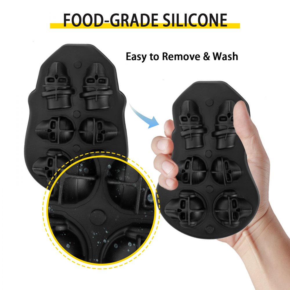 010948731104 - Skull Ice Cube Tray, Makes 6 Unique Ice Shapes