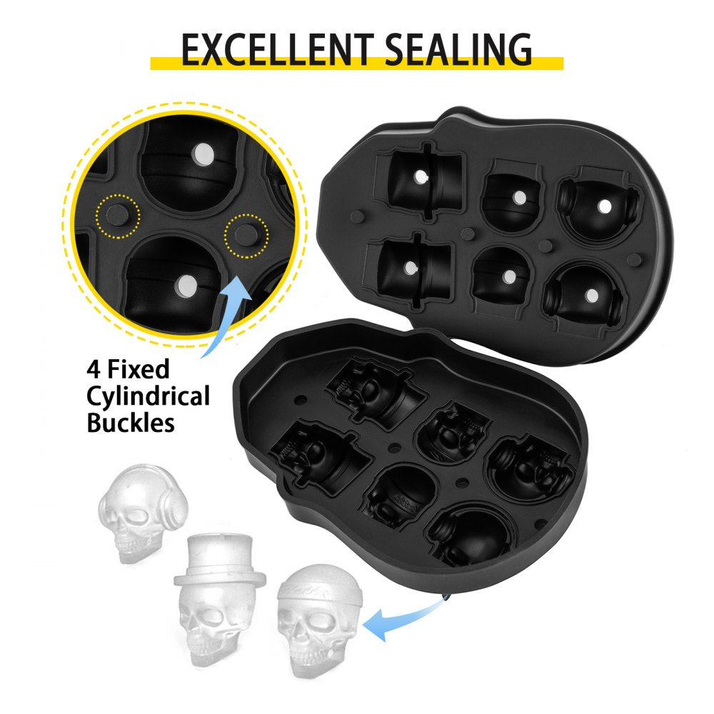 010948731104 - Skull Ice Cube Tray, Makes 6 Unique Ice Shapes
