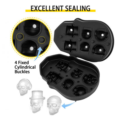 010948731104 - Skull Ice Cube Tray, Makes 6 Unique Ice Shapes