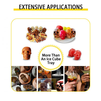 010948731104 - Skull Ice Cube Tray, Makes 6 Unique Ice Shapes