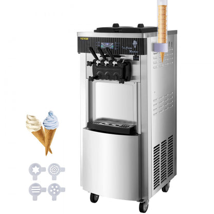 YKF-8228H - Commercial Soft Ice Cream Machine, 5.3-7.4 Gal/H, 3 Flavors