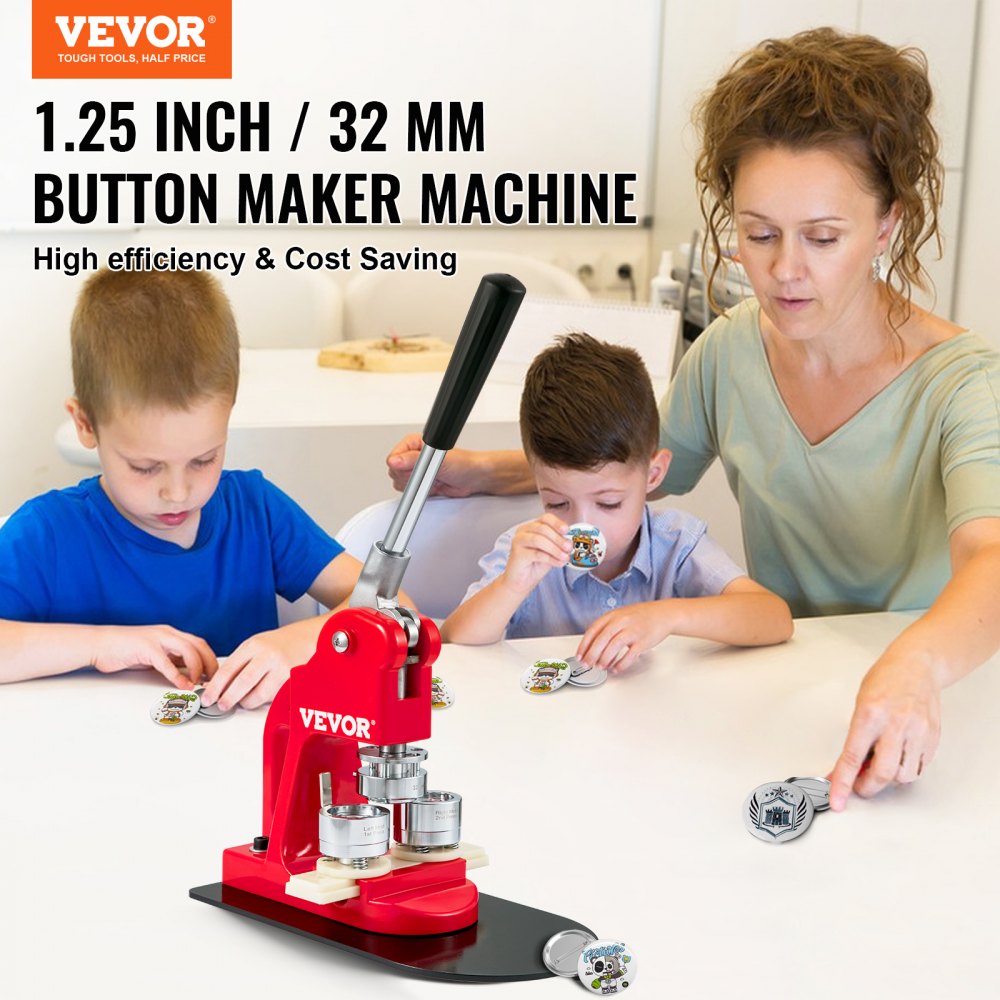 BJS-32-RD-01 - VEVOR 1.25" Button Maker for DIY Fun