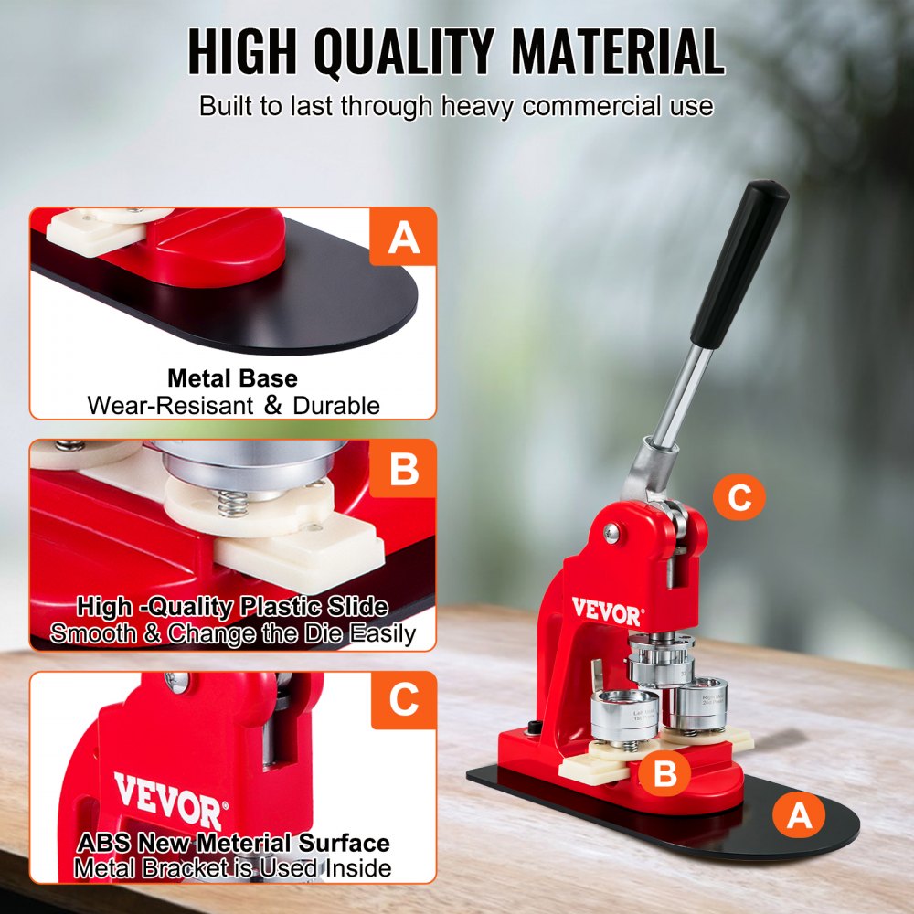 BJS-32-RD-01 - VEVOR 1.25" Button Maker for DIY Fun