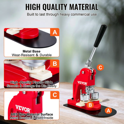 BJS-32-RD-01 - VEVOR 1.25" Button Maker for DIY Fun