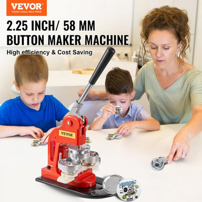 BJS-58-RD-01 - Durable 2.25" Button Maker Kit with 500 Parts