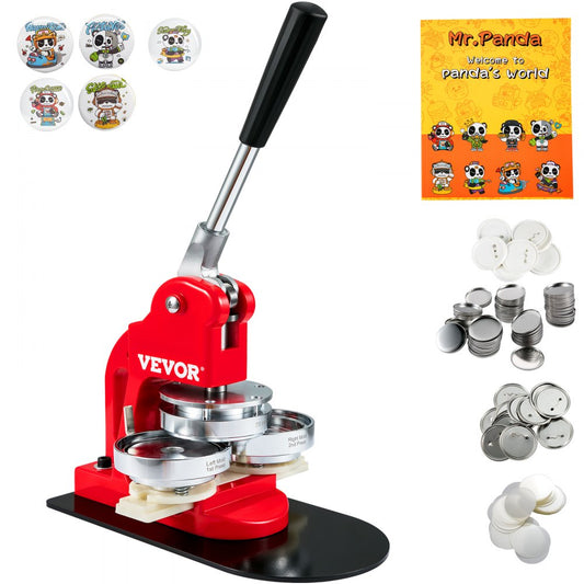 BJS-75-RD-01 - Durable 3" Button Maker with Ergonomic Handle & Complete Kit