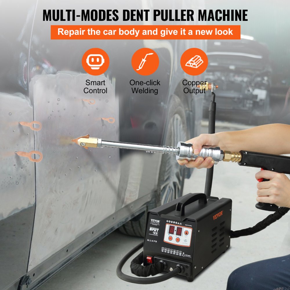 90E - Stainless Steel Dent Spot Puller with Dual Guns & Cooling System