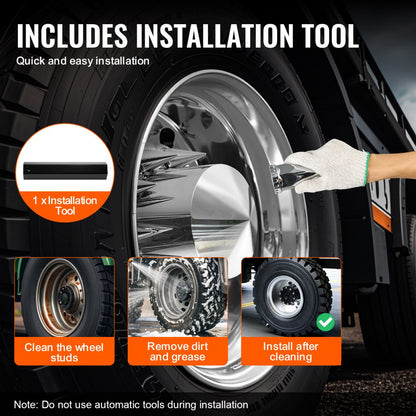 RL-LG005 - Durable ABS Rear Axle Cover Kit for 10-20in Semi-Truck Wheels