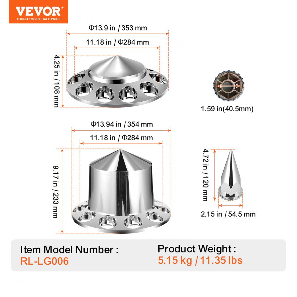 RL-LG006 - Durable ABS Axle Cover Kit for 10-Hole Truck Rims