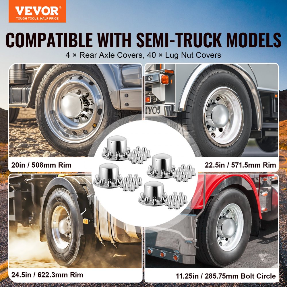 RL-LG002 - Durable ABS Rear Axle Cover Kit for Semi Trucks