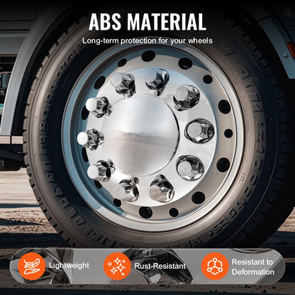 RL-LG003 - Durable ABS Axle Cover Kit for 10-Hole Rims in Silver