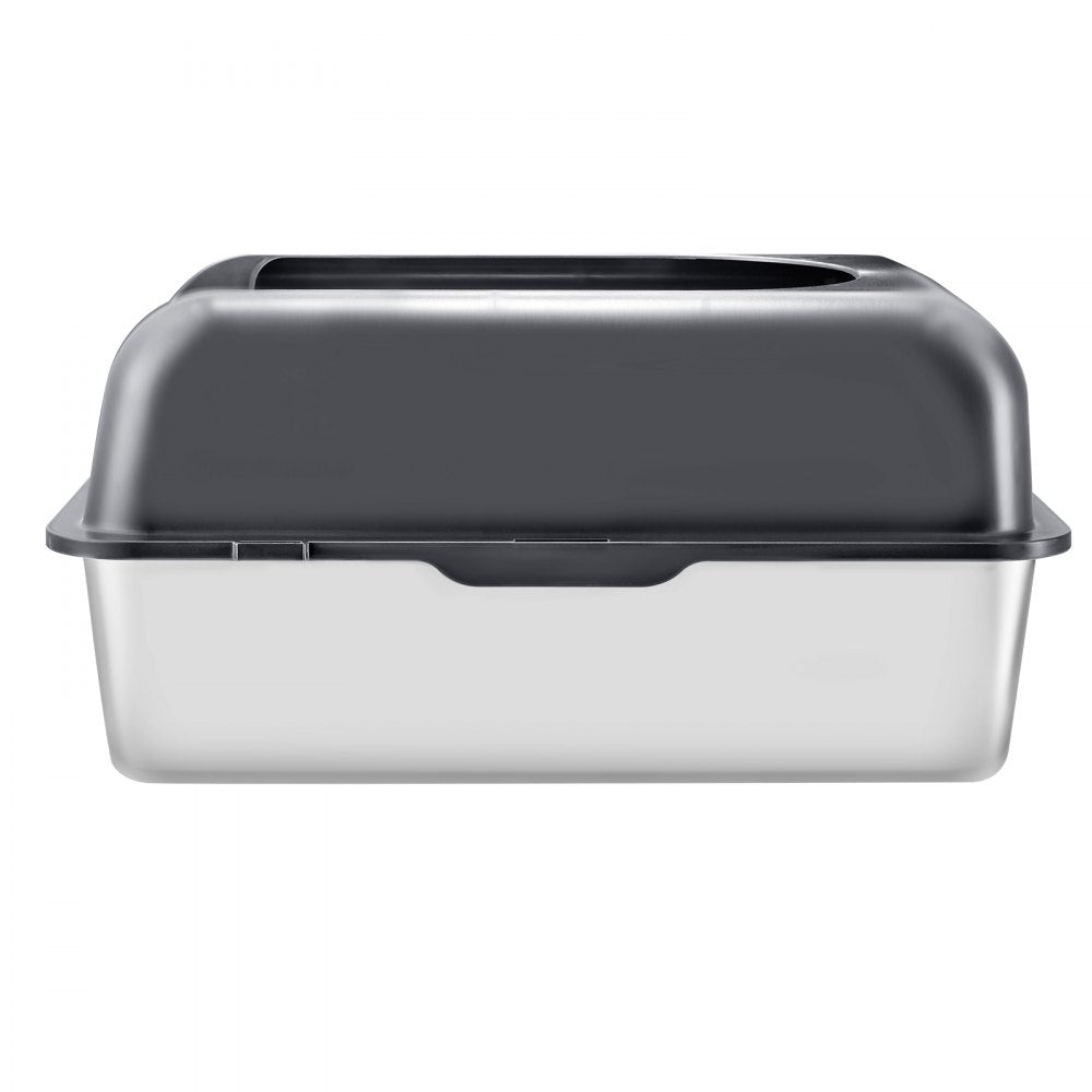 XM-0012 - 30L Stainless Steel Cat Litter Box with Filtering Footboard