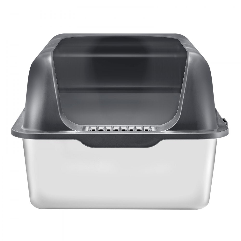 XM-0012 - 30L Stainless Steel Cat Litter Box with Filtering Footboard