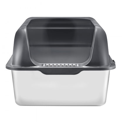 XM-0012 - 30L Stainless Steel Cat Litter Box with Filtering Footboard
