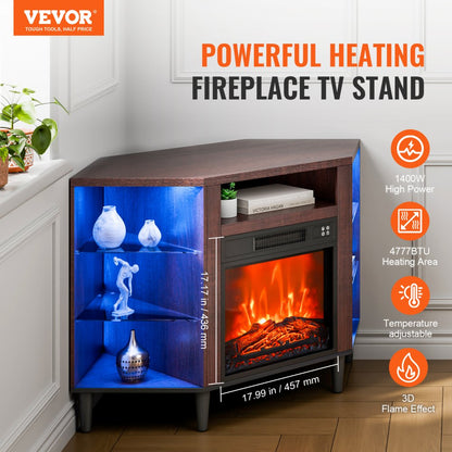 J01079-45 - 50" VEVOR Fireplace TV Stand with 1400W Heating & Remote