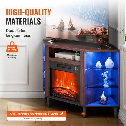 J01079-45 - 50" VEVOR Fireplace TV Stand with 1400W Heating & Remote