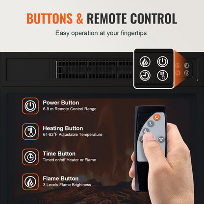 J01079-45 - 50" VEVOR Fireplace TV Stand with 1400W Heating & Remote