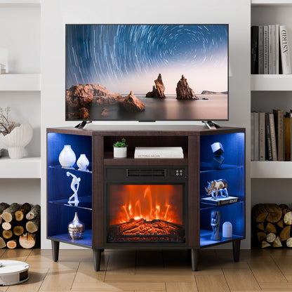 J01079-45 - 50" VEVOR Fireplace TV Stand with 1400W Heating & Remote